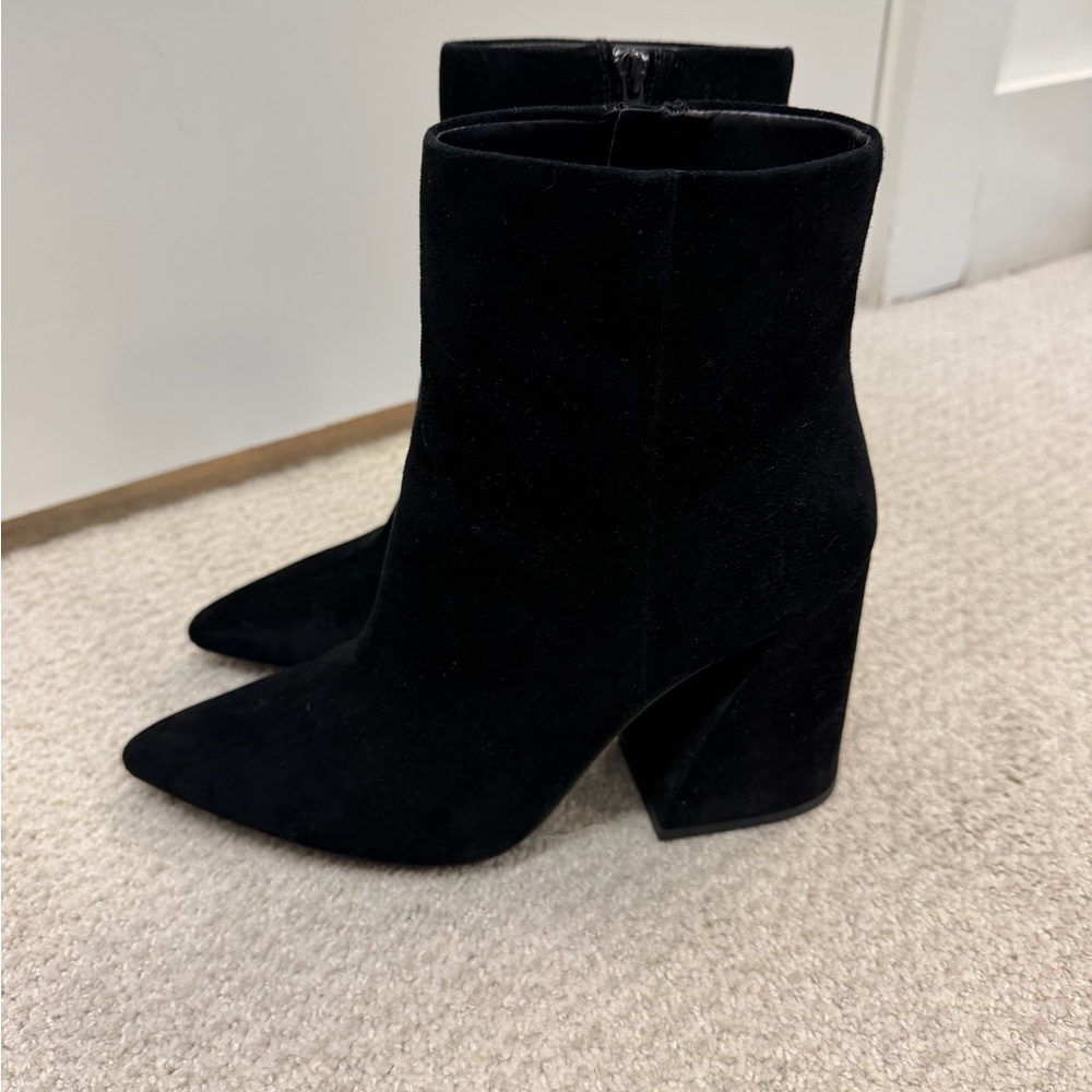 Gianni Bini Velvet Black Ankle Boots